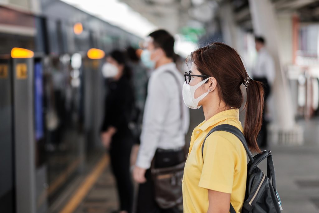 Asian woman wearing protection mask against Novel coronavirus.