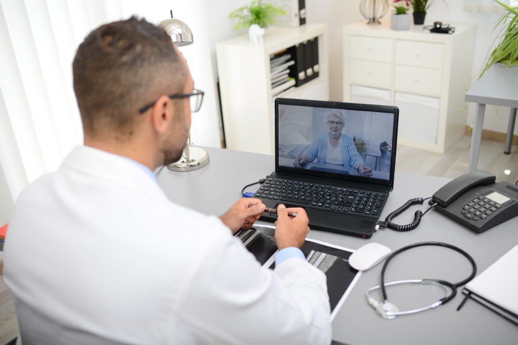 doctor giving remote medical consultation