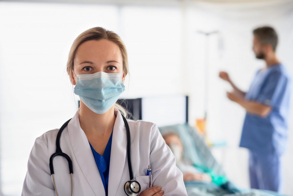 Nurse wearing mask