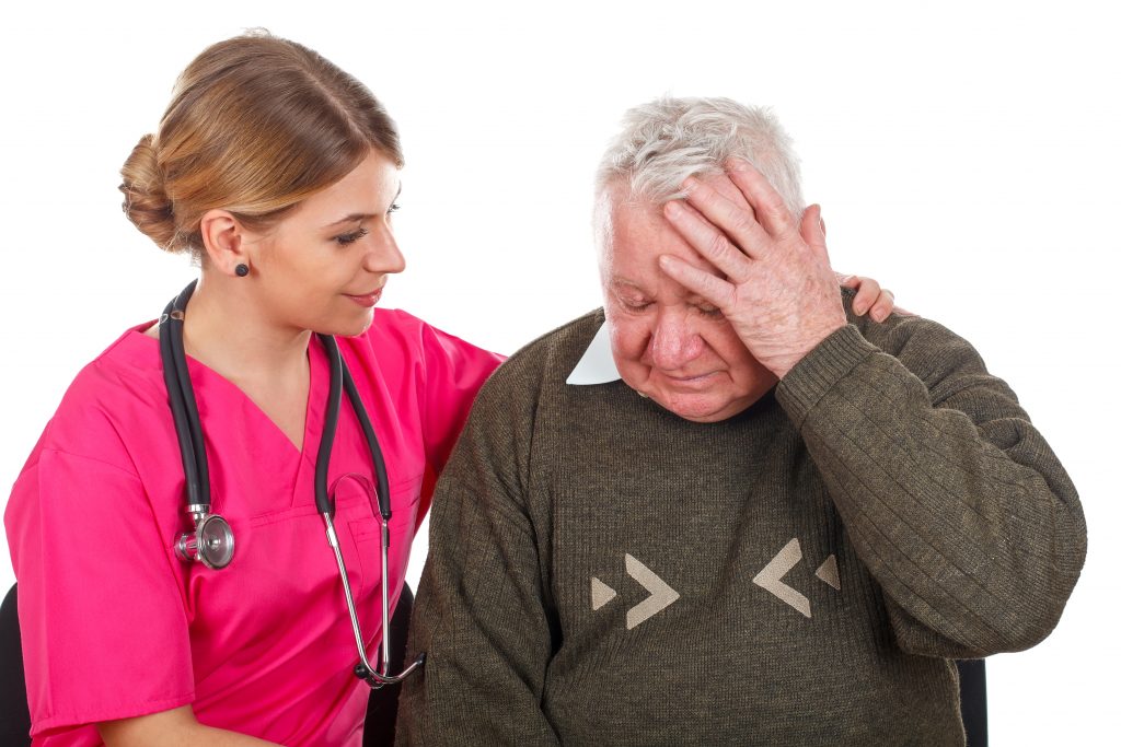 Senior Man with a Severe Migraine